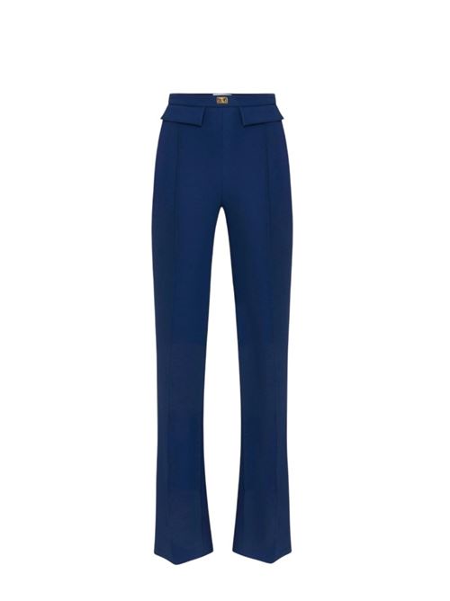 Crepe trousers with logo plaque ELISABETTA FRANCHI | PA07851E2.DC8